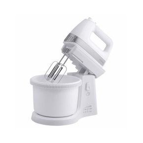 Orava SL-400 C ruční šlehač s nádobou, 400 W, 85 dB, 5 rychlostí, 2.5 l objem mísy, pulzní spínač, bílá