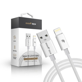 RhinoTech kabel s nylonovým opletem USB-C na Lightning 27W 1M bílá RhinoTech kabel s nylonovým opletem USB-C na Lightning 27W 1M bílá