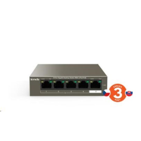 Tenda TEG1109P-8-102W 9xRJ45 Gigabit Switch s 8x PoE 802.3af/at + 1x Uplink 10/100/1000Mbps, celkem 102W
