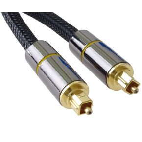 PremiumCord optický audio kabel Toslink, OD:7mm, Gold-metal design + Nylon, 2m PremiumCord optický audio kabel Toslink, OD:7mm, Gold-metal design + Nylon, 2m