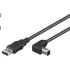 PREMIUMCORD Kabel USB 2.0 A-B propojovací 3m - zahnutý B konektor 90°