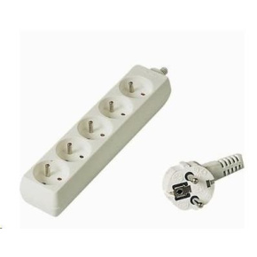 PREMIUMCORD Prodlužovací přívod 230V 10m, 5 zásuvek, bílá PREMIUMCORD Prodlužovací přívod 230V 10m, 5 zásuvek, bílá