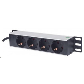 Intellinet 10" 1U Rackmount 4-Way Power Strip - German Type, rozvodný panel, 4x DE zásuvka, 1.8m kabel Intellinet 10" 1U Rackmount 4-Way Power Strip - German Type, rozvodný panel, 4x DE zásuvka, 1.8m kabel