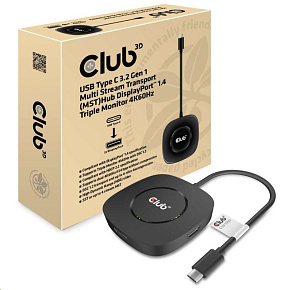 Club3D Video hub MST (Multi Stream Transport) USB-C 3.2 Gen1 na 3x DisplayPort 1.4 4K60Hz Club3D Video hub MST (Multi Stream Transport) USB-C 3.2 Gen1 na 3x DisplayPort 1.4 4K60Hz