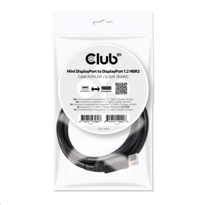 Club3D Kabel Mini DisplayPort na DisplayPort 1.2 4K60Hz UHD obousměrný, (M/M), 2m Club3D Kabel Mini DisplayPort na DisplayPort 1.2 4K60Hz UHD obousměrný, (M/M), 2m