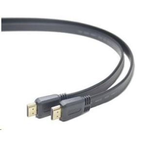 PREMIUMCORD HDMI High Speed + Ethernet plochý kabel, zlacené konektory, 2m PREMIUMCORD HDMI High Speed + Ethernet plochý kabel, zlacené konektory, 2m