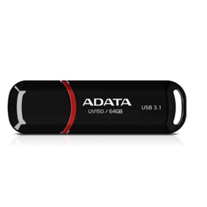 ADATA Flash Disk 64GB UV150, USB 3.1 Dash Drive (R:90/W:20 MB/s) černá ADATA Flash Disk 64GB UV150, USB 3.1 Dash Drive (R:90/W:20 MB/s) černá