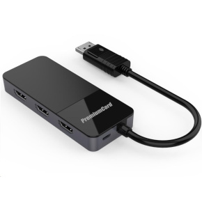 PREMIUMCORD MST adapter DisplayPort 1.4 na 3x HDMI2.0 monitory 4K@60Hz, extended + mirror + duplicate režimy PREMIUMCORD MST adapter DisplayPort 1.4 na 3x HDMI2.0 monitory 4K@60Hz, extended + mirror + duplicate režimy