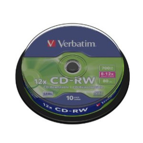 VERBATIM CD-RW(10-Pack)Spindle/8x-12x/High Speed/DLP/700MB VERBATIM CD-RW(10-Pack)Spindle/8x-12x/High Speed/DLP/700MB