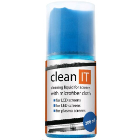 CLEAN IT Čistící roztok na obrazovky 200ml s utěrkou ve víčku