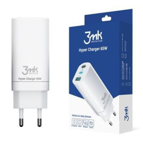 3mk síťová nabíječka - Hyper Charger 65W, bílá 3mk síťová nabíječka - Hyper Charger 65W, bílá