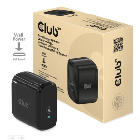Club3D cestovní nabíječka PPS 65W GAN technologie, USB Type-C, Power Delivery(PD) 3.0 Support Club3D cestovní nabíječka PPS 65W GAN technologie, USB Type-C, Power Delivery(PD) 3.0 Support