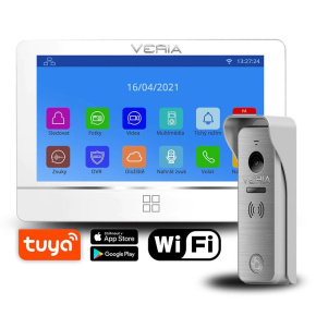 Veria SET Videotelefon  8277B-W (Wi-Fi) bílý + vstupní stanice  831 série 2-WIRE