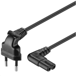 PREMIUMCORD Kabel síťový 230V k magnetofonu se zahnutými konektory 3m PREMIUMCORD Kabel síťový 230V k magnetofonu se zahnutými konektory 3m