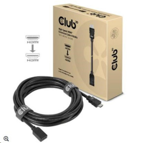 Club3D Kabel prodlužovací Rychlý HDMI 4K60HZ (M/F), 5m, černá, 26 AWG Club3D Kabel prodlužovací Rychlý HDMI 4K60HZ (M/F), 5m, černá, 26 AWG