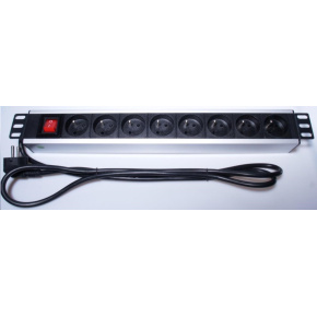 PremiumCord Panel napájecí do 19" racku 1.5U, 8x230V, 2m kabel, vypínač PremiumCord Panel napájecí do 19" racku 1.5U, 8x230V, 2m kabel, vypínač