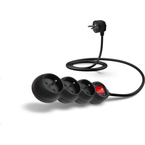 CONNECT IT prodlužovací kabel 230 V, 3 zásuvky, 1,5 m, s vypínačem (černý) CONNECT IT prodlužovací kabel 230 V, 3 zásuvky, 1,5 m, s vypínačem (černý)