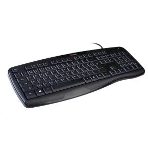 C-TECH Klávesnice KB-107 USB, ERGO,  černá, CZ/SK