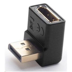 PremiumCord DisplayPort 1.2 dolů zahnutý adapter 90°, male/female, pozlacené konektory PremiumCord DisplayPort 1.2 dolů zahnutý adapter 90°, male/female, pozlacené konektory