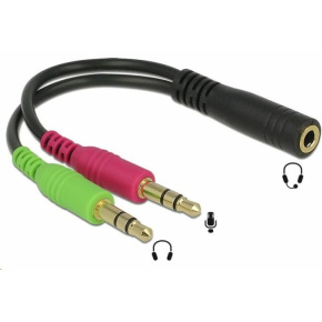 PREMIUMCORD Adaptér 4pólový jack3,5mm pro sluchátka a mikrofon, 30cm PREMIUMCORD Adaptér 4pólový jack3,5mm pro sluchátka a mikrofon, 30cm