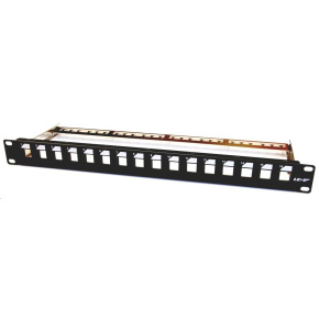 19" modulární patch panel LEXI-Net 16port, černý 19" modulární patch panel LEXI-Net 16port, černý