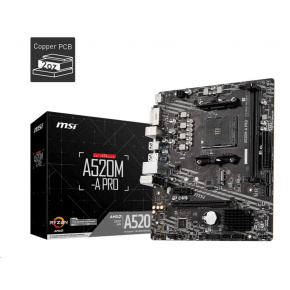 MSI MB Sc AM4 A520M-A PRO, AMD A520, 2xDDR4, m-ATX MSI MB Sc AM4 A520M-A PRO, AMD A520, 2xDDR4, m-ATX