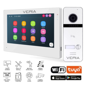 Veria SET Videotelefon  3001-W (Wi-Fi) bílý + vstupní stanice  301