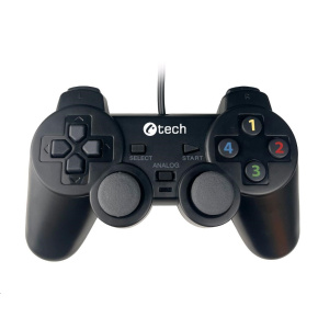 C-TECH gamepad Callon pro PC/PS3, 2x analog, X-input, vibrační, 1,8m kabel, USB C-TECH gamepad Callon pro PC/PS3, 2x analog, X-input, vibrační, 1,8m kabel, USB