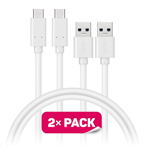 CONNECT IT Wirez USB-C (Type C) -> USB-A, USB 3.1 Gen 1, bílý, 1 m (2 ks v balení) CONNECT IT Wirez USB-C (Type C) -> USB-A, USB 3.1 Gen 1, bílý, 1 m (2 ks v balení)