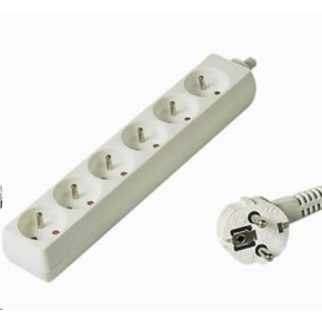 PREMIUMCORD Prodlužovací přívod 230V 3m 6 zásuvek, bílá PREMIUMCORD Prodlužovací přívod 230V 3m 6 zásuvek, bílá