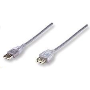 MANHATTAN Kabel USB 2.0 A-A prodlužovací 4,5m (stříbrný) MANHATTAN Kabel USB 2.0 A-A prodlužovací 4,5m (stříbrný)