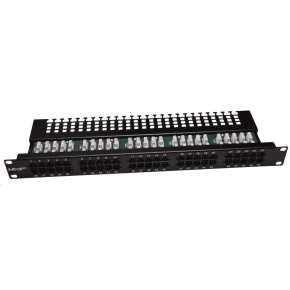 19" Patch panel LEXI-Net telefonní 50port, UTP, Cat3, krone, černý 19" Patch panel LEXI-Net telefonní 50port, UTP, Cat3, krone, černý