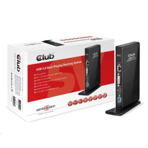 Club3D Dokovací stanice USB-A 12v1,1xDP, 6xUSB, 1xRJ45,1x 3.5mm, černá