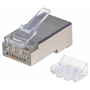 Intellinet konektor RJ45, Cat6A, stíněný STP, 15µ, drát, 90 ks v nádobě Intellinet konektor RJ45, Cat6A, stíněný STP, 15µ, drát, 90 ks v nádobě