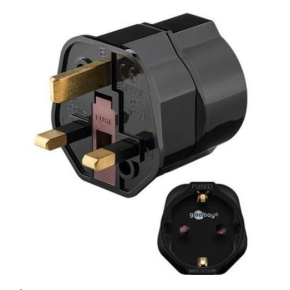 Goobay Cestovní adaptér pro UK zásuvku a spotřebiče s českou zástrčkou a zemnícím kolíkem Goobay Cestovní adaptér pro UK zásuvku a spotřebiče s českou zástrčkou a zemnícím kolíkem