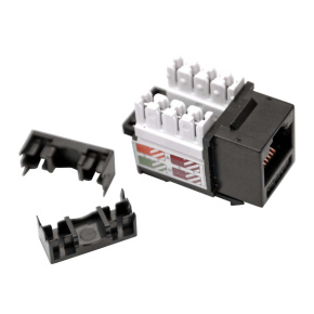 Keystone LEXI-Net Cat5E, UTP, duální svorkovnice, černý s vyvazovacím očkem Keystone LEXI-Net Cat5E, UTP, duální svorkovnice, černý s vyvazovacím očkem