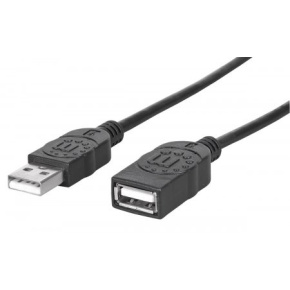 MANHATTAN Kabel USB 2.0 prodlužovací A Male / A Female 1,8m černý MANHATTAN Kabel USB 2.0 prodlužovací A Male / A Female 1,8m černý