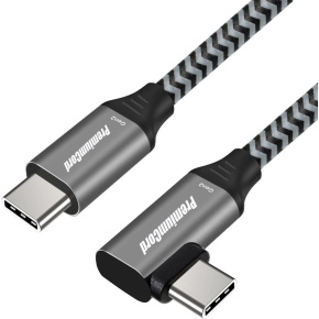 PREMIUMCORD Zahnutý kabel USB-C (USB 3.2 Gen 2, 3A, 60W, 20Gbit/s), hliníkové krytky konektorů, 0,5m PREMIUMCORD Zahnutý kabel USB-C (USB 3.2 Gen 2, 3A, 60W, 20Gbit/s), hliníkové krytky konektorů, 0,5m
