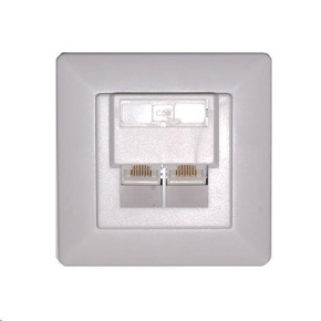 Zásuvka UTP 2x RJ45 Cat6, duální svorkovnice, pod omítku Zásuvka UTP 2x RJ45 Cat6, duální svorkovnice, pod omítku