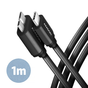 AXAGON BUMM3-CM10AB, SPEED kabel Micro-B USB USB-C, 1m, USB 3.2 Gen 1, 3A, ALU, tpe, černý AXAGON BUMM3-CM10AB, SPEED kabel Micro-B USB USB-C, 1m, USB 3.2 Gen 1, 3A, ALU, tpe, černý