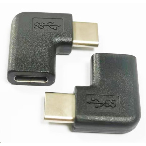 PremiumCord Adaptér USB-C/male - C/female zahnutý 90° PremiumCord Adaptér USB-C/male - C/female zahnutý 90°