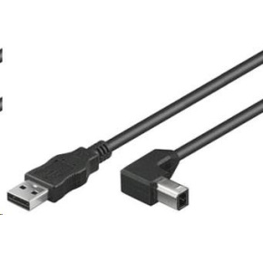 PREMIUMCORD Kabel USB 2.0 A-B propojovací 1m - zahnutý B konektor 90° PREMIUMCORD Kabel USB 2.0 A-B propojovací 1m - zahnutý B konektor 90°