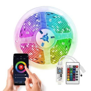 Solight Wifi Smart LED světelný pás, RGB, 5m, sada s adaptérem a dálkovým ovladačem Solight Wifi Smart LED světelný pás, RGB, 5m, sada s adaptérem a dálkovým ovladačem