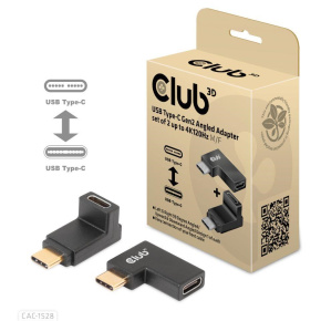 Club3D set adapterů USB-C Gen2 angled adapter set of 2, 4K120Hz, 240W, (M/F) Club3D set adapterů USB-C Gen2 angled adapter set of 2, 4K120Hz, 240W, (M/F)