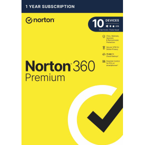 NORTON 360 PREMIUM 75GB +VPN 1 uživatel pro 10 zařízení na 1 rok ESD NORTON 360 PREMIUM 75GB +VPN 1 uživatel pro 10 zařízení na 1 rok ESD