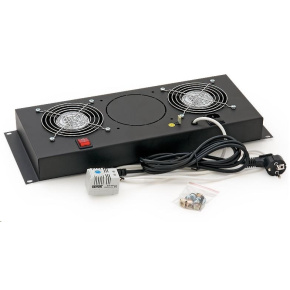 TRITON 19" ventilační jednotka vertikální, 2 vent., 4U, 230V/30W, termostat, černá TRITON 19" ventilační jednotka vertikální, 2 vent., 4U, 230V/30W, termostat, černá