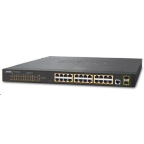 Planet GS-4210-24P2S PoE+ switch 24x 10/100/1000Base-T, 802.3at do 300W, VLAN, SNMP/WEB Planet GS-4210-24P2S PoE+ switch 24x 10/100/1000Base-T, 802.3at do 300W, VLAN, SNMP/WEB