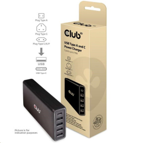 Club3D Nabíječka USB Typ A a C, 5 portů, 111 W Club3D Nabíječka USB Typ A a C, 5 portů, 111 W