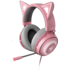 RAZER sluchátka Kraken Kitty, USB Headset, Chroma, Quartz / růžová RAZER sluchátka Kraken Kitty, USB Headset, Chroma, Quartz / růžová