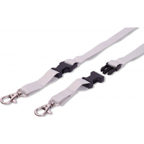 Šňůrka TULIP plochá rozpojovací s karabinou šedá Šňůrka TULIP plochá rozpojovací s karabinou šedá